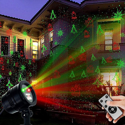 Christmas Laser Projector Lights, Red & Green Landscape Spotlight Decorative Patterns Garden & Wall