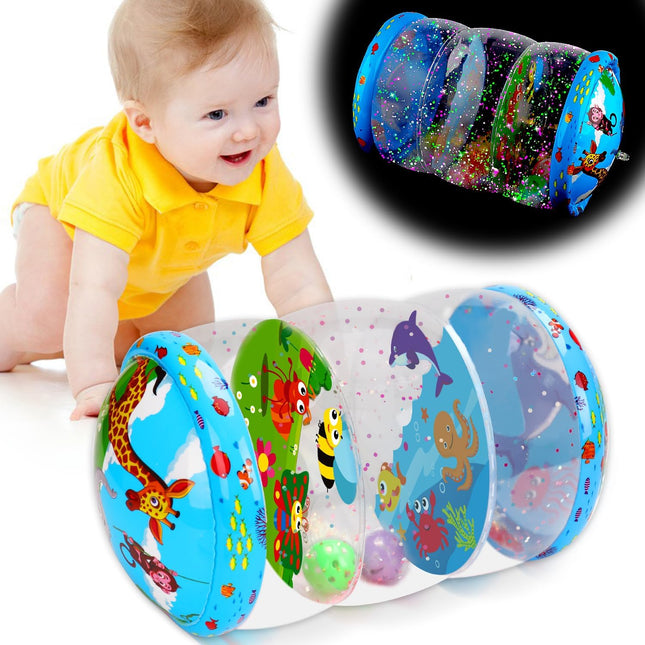 Glowing Jumbo Inflatable Rolling Baby Toy – Crawling & Walking 6–18 Months