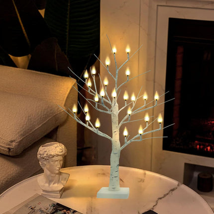 2Ft Lighted Christmas Tree with 24 LED Flameless Candles for Indoor Décor