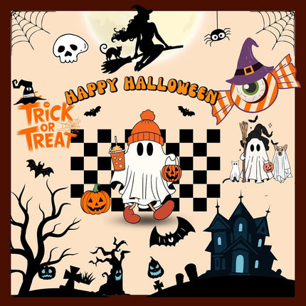 9-Sheet 11x14in Halloween Window Stickers, Ghost Pumpkin Self-Adhesive PVC Decals