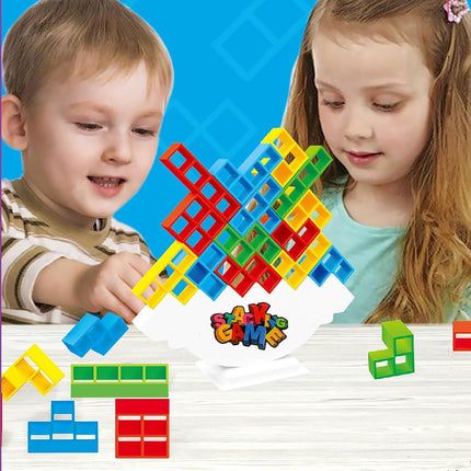 Balance Stacking Attack Block Game, 48-Piece Family Board Game for Kids & Adults