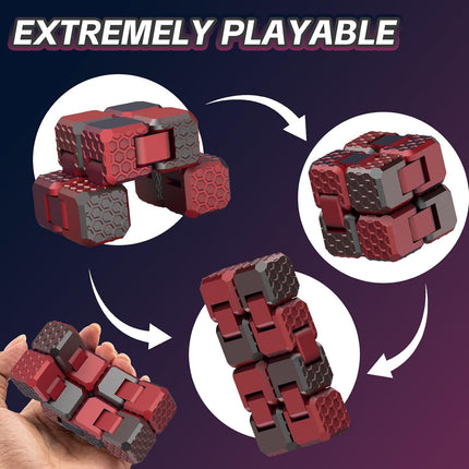 4 Pack Fidget Toy Set Infinity Cube Spinner Ball Massage Roller for All Ages