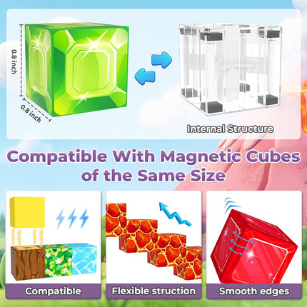 Magnetic Blocks Building Set, STEM & Sensory Toy for Kids Ages 3–8