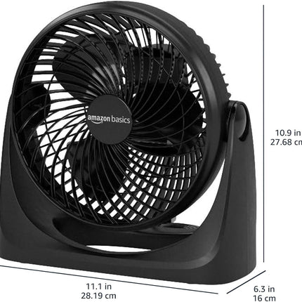 Air Circulator Desk Fan – 3 Speeds, 90° Tilt, 35W, Black, Home & Office
