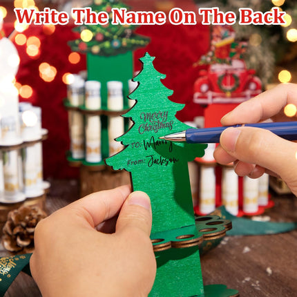 3 Pcs Christmas Money Holders – Wooden Ornament Holders with 10 Holes for Cake & Gifts