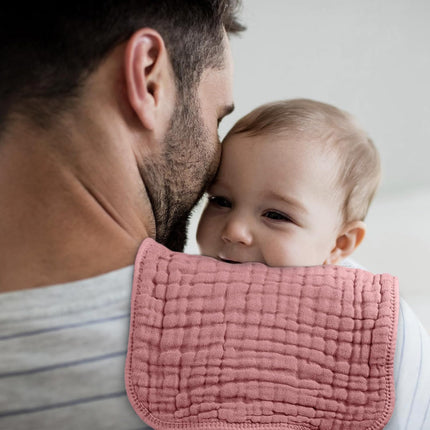 6-Pack Baby Girl Muslin Burp Cloths – Soft 100% Cotton, 20"x10", Pink