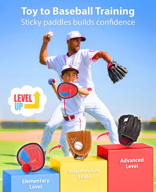 Toss and Catch Ball Game for Kids – Outdoor Beach & Yard Set with 4 Paddles & Glove