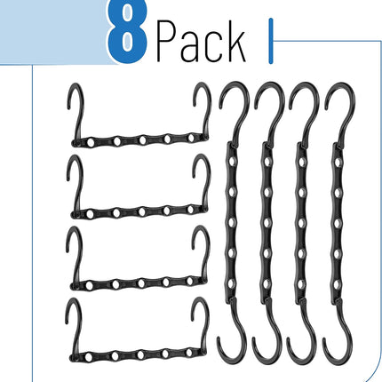 8 Pack Space Saving Hangers Magic Cascading Closet Organizer 360° Rotating