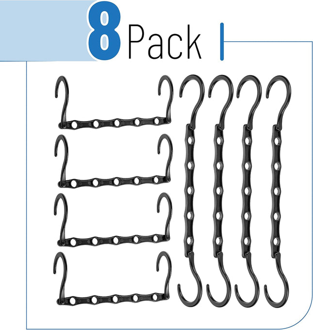 8 Pack Space Saving Hangers Magic Cascading Closet Organizer 360° Rotating