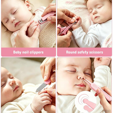 Baby Grooming Kit, Newborn Care Essentials, Nail, Hair, Nasal & Temperature Tools, Travel Ready