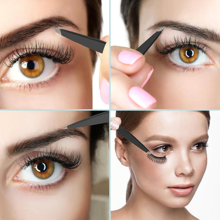 7PCS Tweezers Kit for Women, Eyebrow Scissors, Razor & Spoolie for Facial Hair Removal