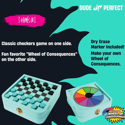 Sling Puck & Checkers Game Set Family Board Game for Kids Adults Ages 4+