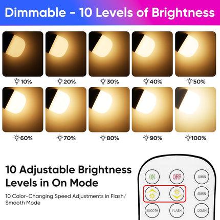 3 Pack Rechargeable LED Light Bulbs with Magnetic Charging Station Remote Control RGB