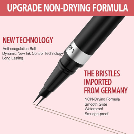 2-in-1 Waterproof Eyebrow Pencil – Microblading Tip & Brush, Dark Brown
