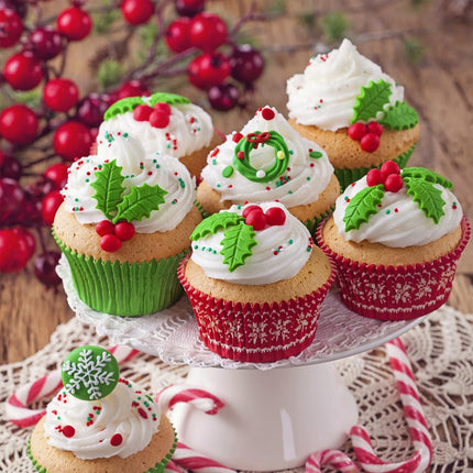 8PCS Christmas Silicone Molds – Snowflake, Tree, Reindeer & Holly Decor