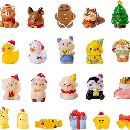 54PCS Mini Christmas Figurines – Resin Ornaments for Table & Window Decor