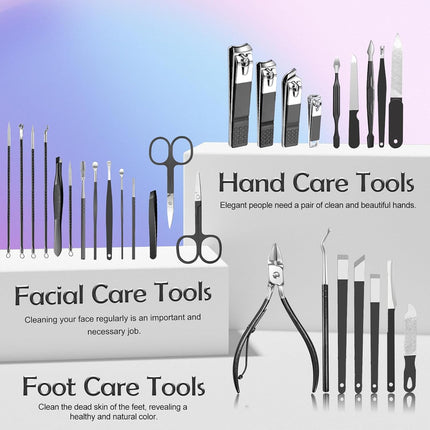 Men’s Grooming Kit – 30-in-1 Manicure & Pedicure Set with Travel Case