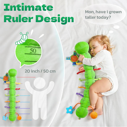 Baby Sensory Toy – Musical Caterpillar Plush with Teether, Rattle & Mirror