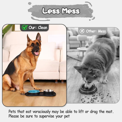 3 in 1 Slow Feeder Dog Bowl Set Non Spill Mat for Small Medium Large Pets
