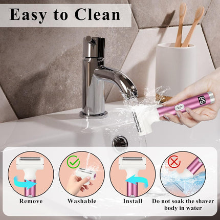 4-in-1 Women’s Electric Razor – LED Display, Wet & Dry, Painless, Cordless