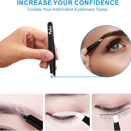 Professional Tweezers Set – Stainless Steel for Eyebrows & Hair Removal