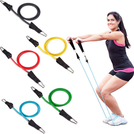 12-Piece Resistance Bands Set: Complete Workout Set with Instructional Booklet