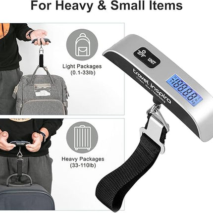 Portable Digital Luggage Scale – Hanging Suitcase Weight Up to 110 lb