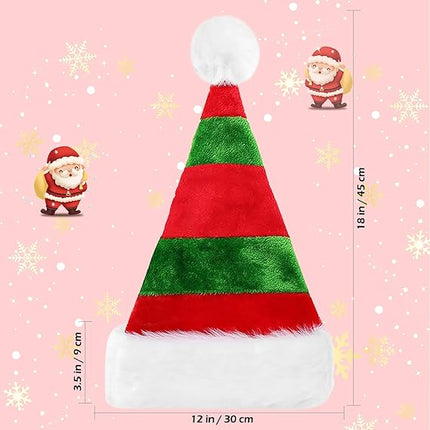 Santa Hat for Adults Plush Christmas Hat Xmas Holiday Party Supplies