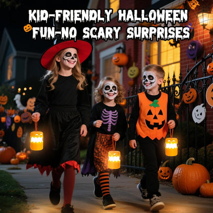 Rechargeable Collapsible Halloween Pumpkin Lantern, Jack-O-Lantern Light with Lanyard