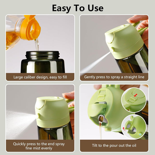 Olive Oil Dispenser 16oz – Glass Oil Sprayer for Cooking, Salad & BBQ