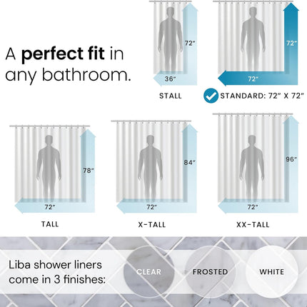 Waterproof PEVA Shower Curtain 72x72 – Clear, Non-Toxic, Rust-Proof Grommets