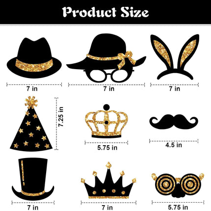 24-Piece Party Photo Booth Props – Christmas, New Year & Wedding Supplies