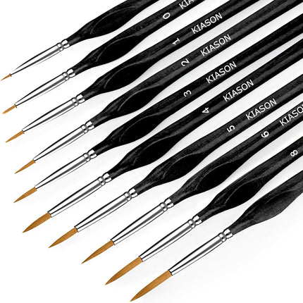 10Pcs Miniature Paint Brush Set Fine Detail Brushes for Acrylic Model Art