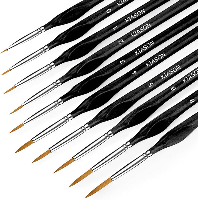 10Pcs Miniature Paint Brush Set Fine Detail Brushes for Acrylic Model Art