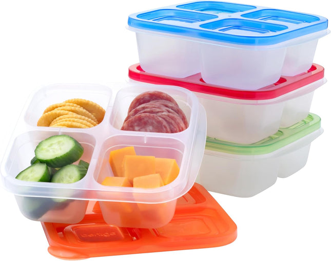 Easyboxes 8-Piece Snack Containers – 4-Compartment BPA-Free Meal Prep Set