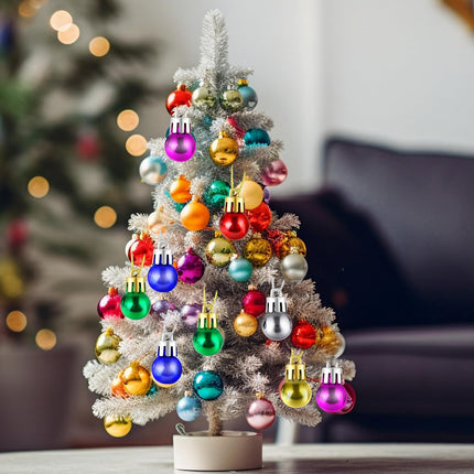 48PCS Mini Christmas Balls – 0.79" Colorful Tree Ornaments for Holiday