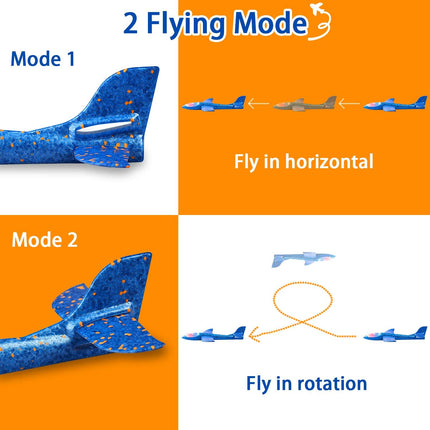 2-Pack LED Glider Airplanes – 17.5" Foam Flying Toy for Kids Ages 3–9