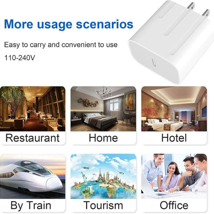 2-Pack 20W USB-C Fast Charging Adapter – Compatible with iPhone, iPad, Galaxy & More (White)
