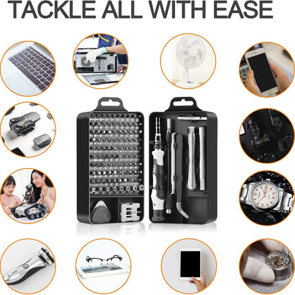 Precision 115-in-1 Screwdriver Kit – DIY, Computer, Phone, Watch & Eyeglasses