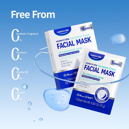 3D Contoured Carnosine Face Mask – Wrinkle Repair & Deep Hydration