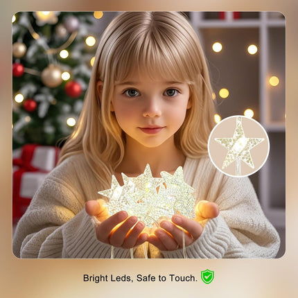 70 Stars Warm White Star Curtain Lights – Window Lights with Remote, Fairy LED Lights