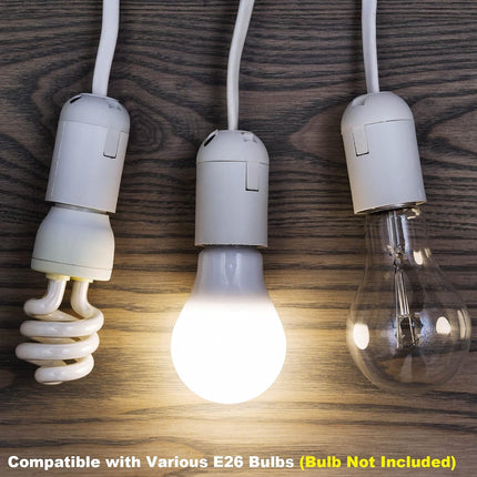 2 Pack Plug-in Hanging Light Kit – E26/E27 Industrial Pendant with On/Off Switch