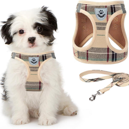 Small Medium Dog Harness and Leash Set Soft Mesh No Pull Reflective Vest
