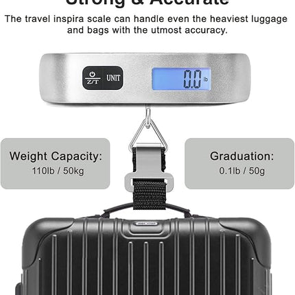 Portable Digital Luggage Scale – Hanging Suitcase Weight Up to 110 lb