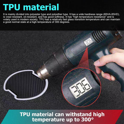 4PCS Large TPU Car Door Handle Cup Protectors 3D Carbon Fiber Scratch Guard Film