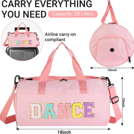 Cute Dance Duffle Bag for Girls Ballet Gym Workout Travel Overnight Bag