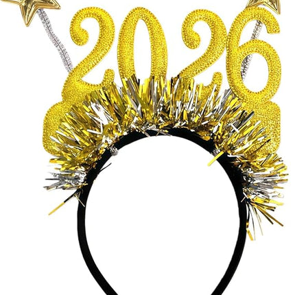 Happy New Year 2026 Hairband – Glitter Star Hair Accessory for Party