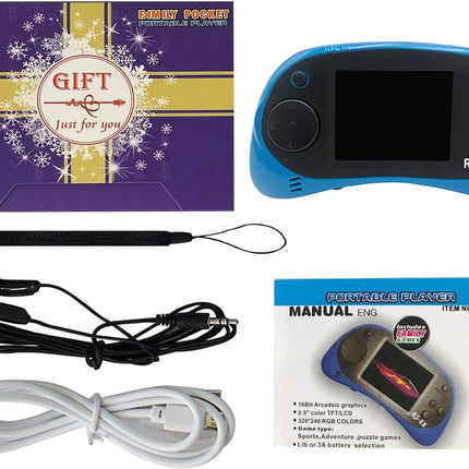 16-Bit Kids Handheld Game Console, 2.5” Screen, 200 Mini Retro Games