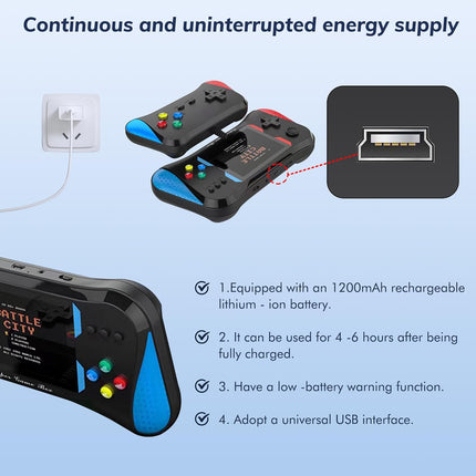 Handheld Game Console for Kids, 500 Retro Games, 3.5” LCD, Rechargeable