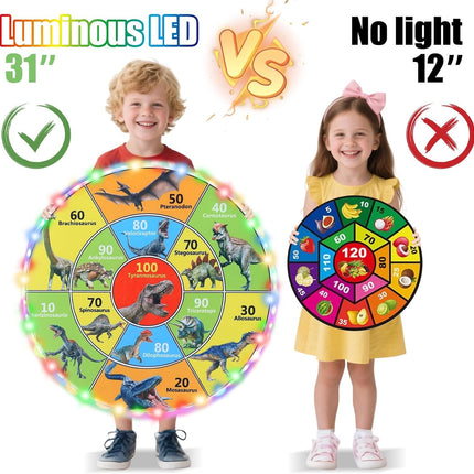 LED Dart Board Kids Game with 12 Sticky Balls Indoor Outdoor Party Toy